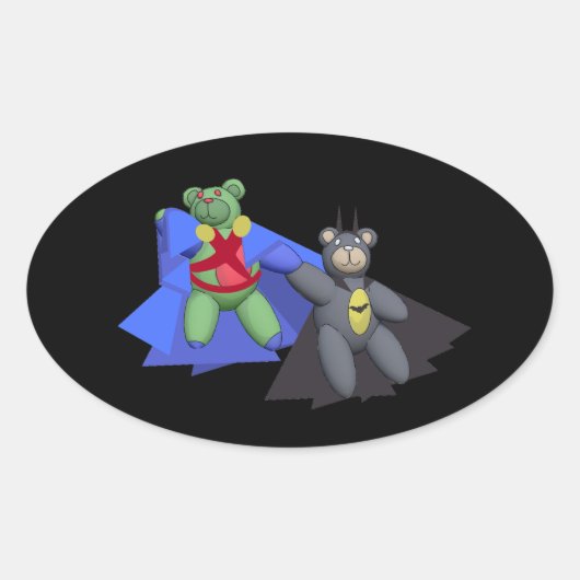 ベアーマティアンオーバルステッカー 楕円形シール (正面)