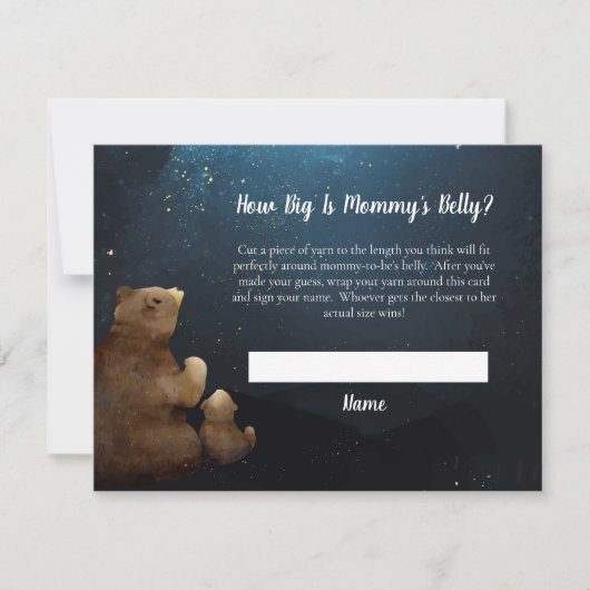 ベアーママのお腹サイズ赤ちゃんシャワーゲーム 招待状 (正面)