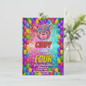 ベアーマンガーンバースデー招待状 子供へ 招待状 (スタンド正面)