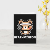 ベアーミントンかわいいかわいいマンガ熊キューバドミントン カード (黄色い花)