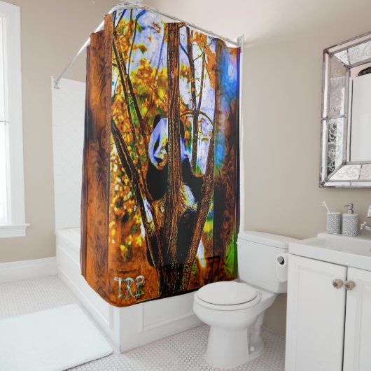 ベアーモデル：パンダライフ01-02 シャワーカーテン (インサイチュ)