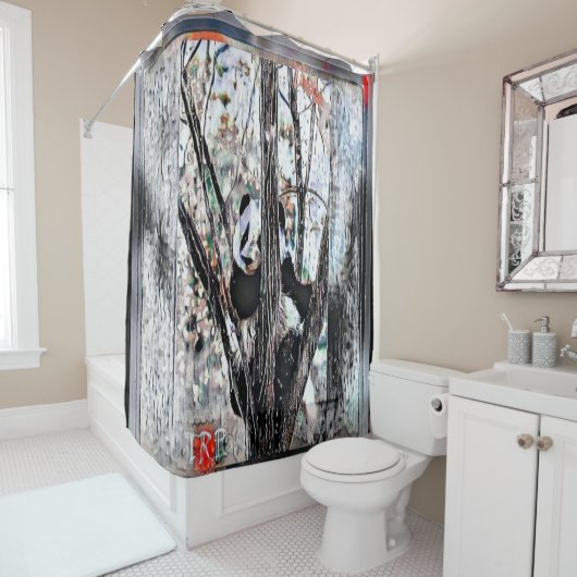 ベアーモデル：パンダライフ01-03 シャワーカーテン (インサイチュ)