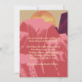 ベアーヤートピンクマウンテンズ金ゴールドムーン結婚ズ 招待状 (裏面)