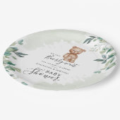 ベアーユーカリ葉パルズベビーシャワー ペーパープレート (アングル)