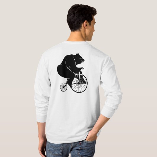 ベアーライディングヴィンテージ自転車 Tシャツ (裏面フル)