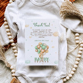 ベアーライトグリーンバルーン赤ちゃんシャワーありがとう サンキューカード