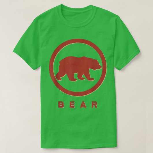 ベアーラバーヴィンテージレトロスタイル動物 Tシャツ (デザイン正面)