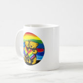 ベアーラブカップルLGBTレインボー国旗 コーヒーマグカップ (正面左)