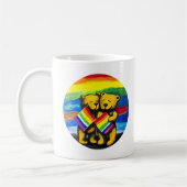 ベアーラブカップルLGBTレインボー国旗 コーヒーマグカップ (左)