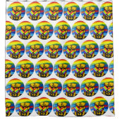 ベアーラブカップルLGBTレインボー国旗 シャワーカーテン (正面)