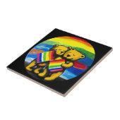 ベアーラブカップルLGBTレインボー国旗 タイル (側面)