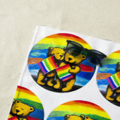 ベアーラブカップルLGBTレインボー国旗 ビーチタオル (インサイチュ)