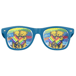 ベアーラブカップルLGBTレインボー国旗 レトロサングラス