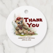 ベアーランバージャックかわいい誕生日ありがとう フェイバータグ (正面)