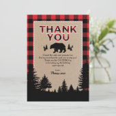 ベアーランバージャックワイルドワン誕生日サンキューカード 招待状 (スタンド正面)