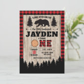 ベアーランバージャック誕生日招待状。ボーイ誕生日 招待状 (スタンド正面)