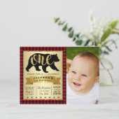 ベアーランバージャック1st誕生日パーティの招待状 招待状 (スタンド正面)