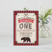 ベアーランバージャック1st誕生日招待状 招待状 (スタンド正面)