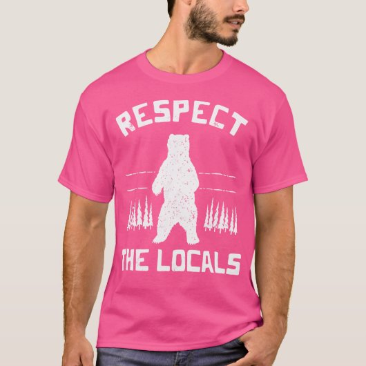 ベアーリスペクト地元の人々キャンプ屋外ハイキングadv tシャツ (正面)