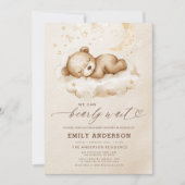 ベアーリーウェイベージュベビー男女兼用シャワー 招待状 (正面)