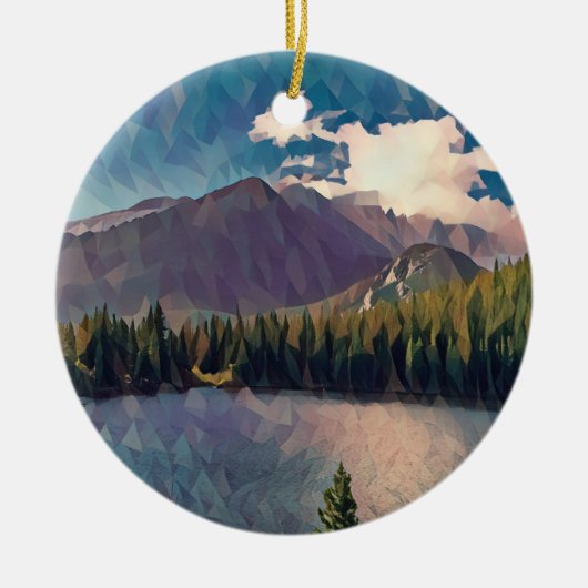 ベアーレイクインロッキーマウンテン国立公園陶磁器 セラミックオーナメント (正面)
