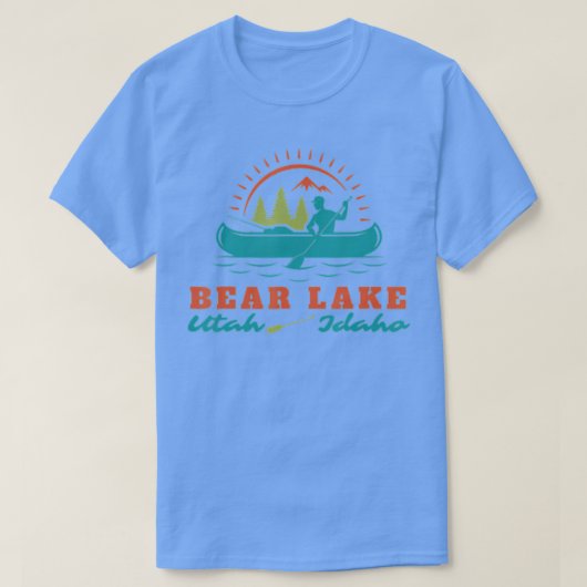 ベアーレイクサマーユタアイダホマウンテンカヌー Tシャツ (デザイン正面)