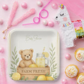 ベアーレモンベビーシャワープレート ペーパープレート (パーティー)