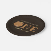 ベアーワンクラウンアニマルファースト誕生日 ペーパープレート (アングル)