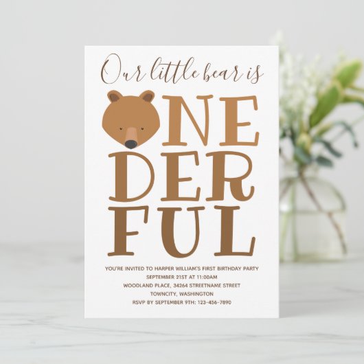 ベアーワンワンワンワンバースデー招待状 招待状 (スタンド正面)
