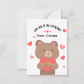 ベアーヴァレンティーンズデイカードキッズハート ノートカード (正面)