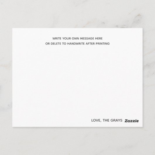 ベアー動物赤ちゃんシャワーありがとうご注意 ポストカード (裏面)