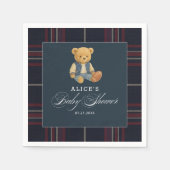 ベアー名門私立校風のフットボール海軍ブルーベビーシャワーナプキンズ スタンダードカクテルナプキン (正面)