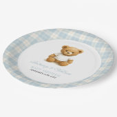 ベアー名門私立校風のブループライド赤んモダン坊シャワー ペーパープレート (アングル)