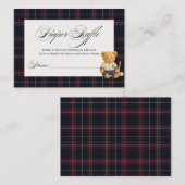 ベアー名門私立校風のベースボールベビーシャワーおむつラッフル エンクロージャーカード (正面/裏面)