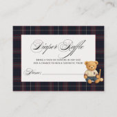 ベアー名門私立校風のベースボールベビーシャワーおむつラッフル エンクロージャーカード (正面)