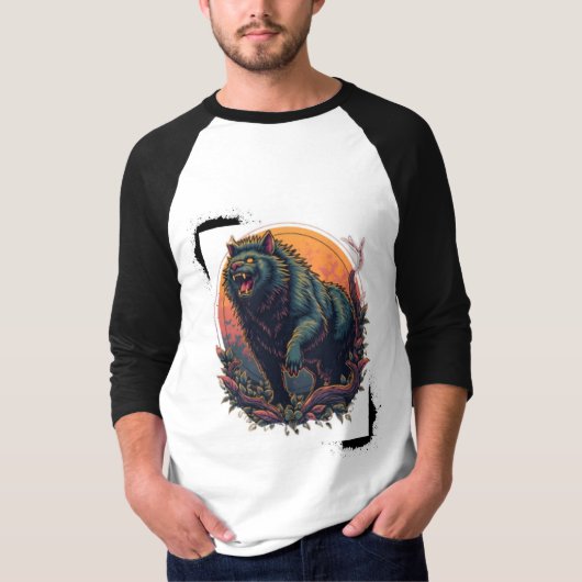 「ベアー怒グラフィックTシャツ:エギー・ストレ Tシャツ (正面)