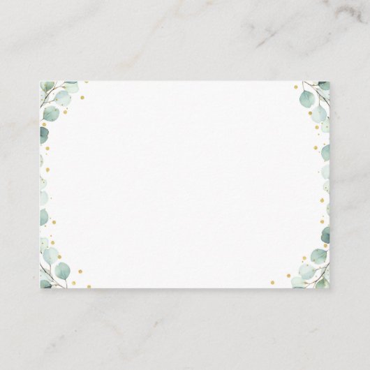 ベアー緑の金ゴールド赤ちゃんシャワー予約リクエスト エンクロージャーカード (裏面)