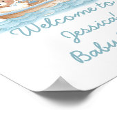 ベアー航海のウォーター色ボート赤ちゃんシャワー歓迎 ポスター (角)