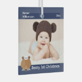 ベアー航海のフォトベビー初めてのクリスマス ガラスオーナメント (正面右)