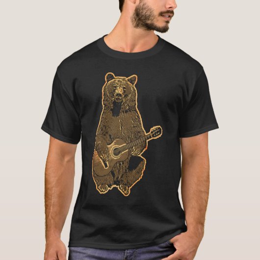 ベアー遊ズギターかわいいギタープレーヤー5 Tシャツ (正面)