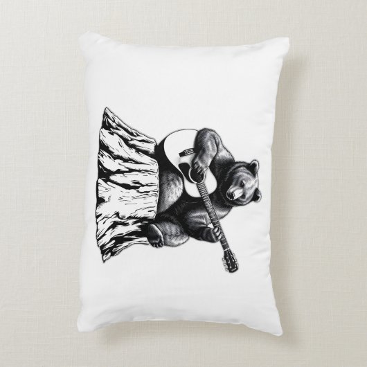 ベアー遊ズギター長方形アクセント枕 アクセントクッション (裏面(縦))