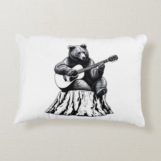 ベアー遊ズギター長方形アクセント枕 アクセントクッション (裏面)