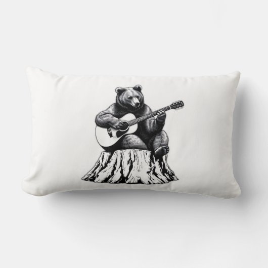 ベアー遊ズギター長方形装飾用クッション ランバークッション (正面)