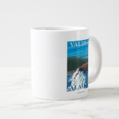 ベアー魚釣りインリバー – アラスカ，バルデス ジャンボコーヒーマグカップ (正面右)