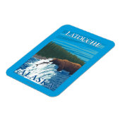 ベアー魚釣りイン川 – アラスカ，ラトシュ マグネット (左側)