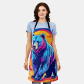 ベアー鮮やかアート エプロン (着用した状態)