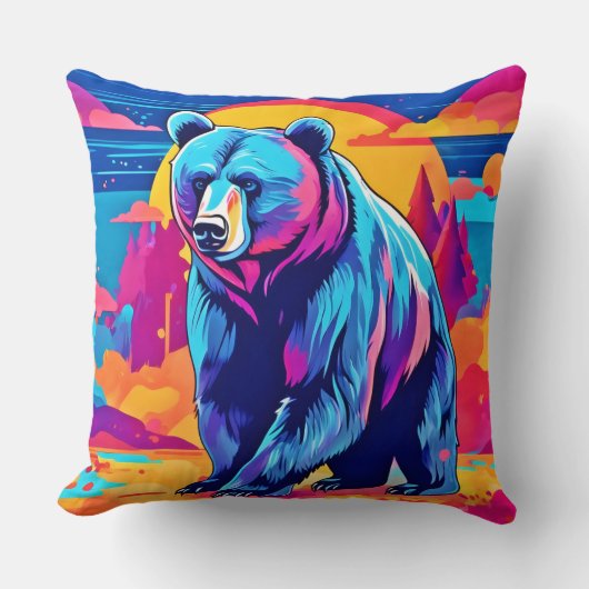 ベアー鮮やかアート クッション (正面)