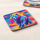 ベアー鮮やかアート コースター (左側)