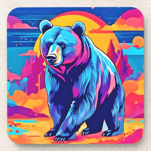 ベアー鮮やかアート コースター (正面)