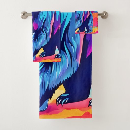 ベアー鮮やかアート バスタオルセット (インサイチュ)